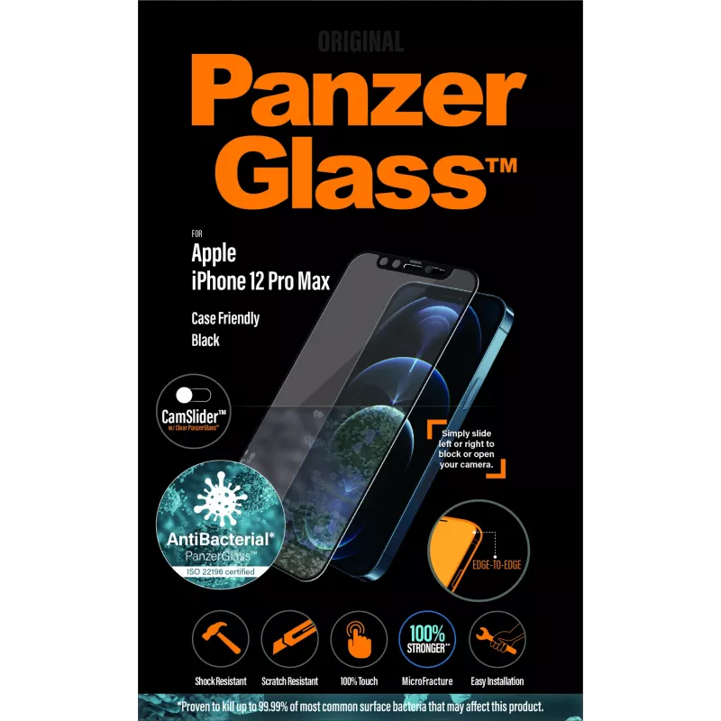 PanzerGlass ® CamSlider® pellicola protettiva per display iPhone 12 Pro Max | senza bordi