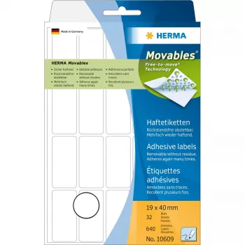 Etichette multiuso HERMA 10609 19x40 mm bianche Movables rimovibili carta 640 pz.