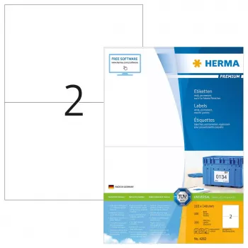 Etichette adesive per stampante HERMA Labels Premium A4 210x148 mm
