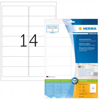 Etichette per indirizzi Premium HERMA A4 99,1x38,1 mm 140 pezzi
