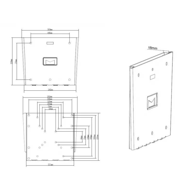 Multibrackets M VESA supporto a parete III nero 75 100 200x100 200x200 30 kg