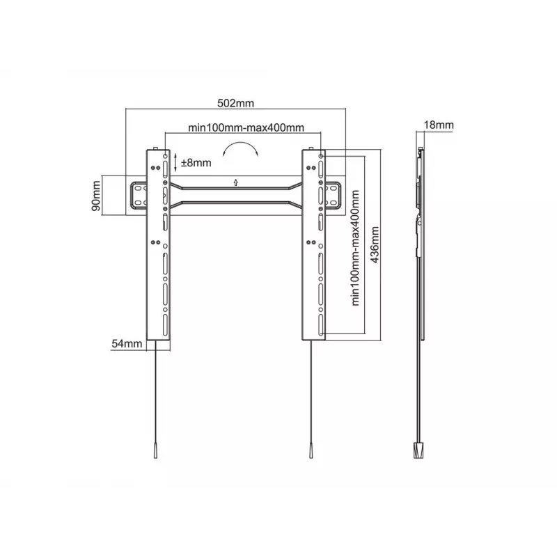 Multibrackets M VESA supporto a parete super sottile Fixed 400 MAX