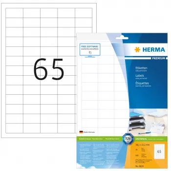 Etichetta adesiva per stampante HERMA Labels Premium A4 38,1 x 21,2 mm