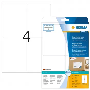 Etichette per indirizzi rimovibili HERMA 100 pz. A4 99,1x139 mm