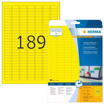 Etichette adesive per stampante HERMA Coloured Labels A4 25,4x10 mm gialle