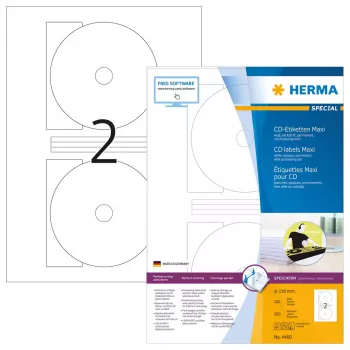 Etichette adesive per stampante HERMA Etichette CD Maxi A4 Ø 116 mm