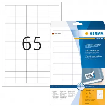 Etichetta per stampante autoadesiva HERMA 1625 pezzi A4 38,1x21,2 mm