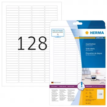 Etichette per diapositive HERMA A4 43,2 x 8,5 mm carta bianca opaca 3200 pezzi