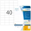 Etichetta per stampante autoadesiva HERMA Labels trasparente opaca A4 52,5x29,7 mm pellicola 1000 pezzi