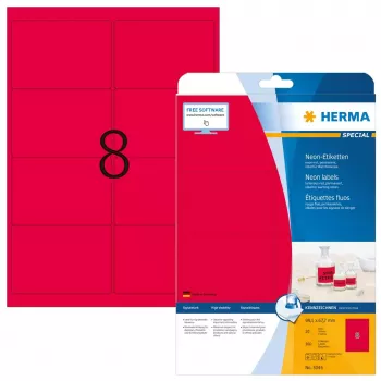Etichetta per stampante autoadesiva HERMA etichette neon A4 99,1x67,7 mm