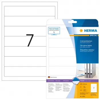 Etichette per dorso raccoglitori HERMA A4 192x38 mm bianco carta opaca coprente 175 pz.