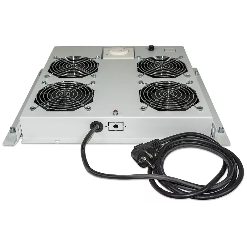 Intellinet unità ventole a 4 ventole per rack 19 pollici, montaggio a tetto, con termostato, grigio