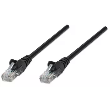 Cavo patch di rete Intellinet, Cat6, 15 m, nero, CCA, U/UTP, PVC, RJ45, contatti placcati oro, snagless, con scarico di trazione, garanzia a vita
