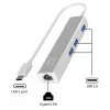 Adattatore di rete LevelOne Gigabit USB-C con hub USB, cablato, USB Type-C, Ethernet, 1000 Mbit/s, argento