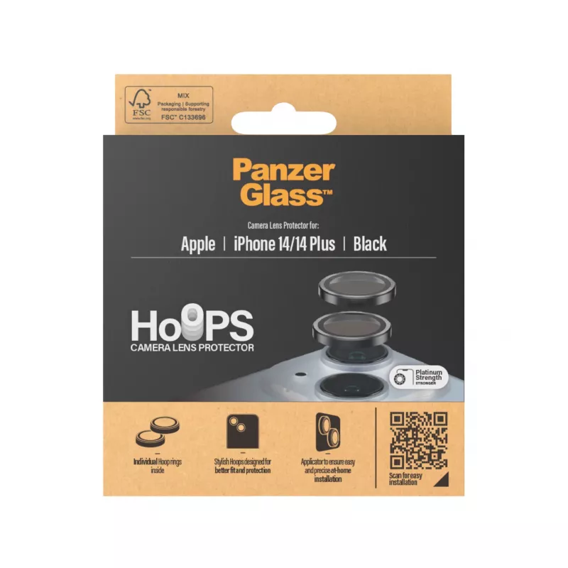 PanzerGlass ® Hoops® protezione lente fotocamera nero iPhone 14 | 14 Plus