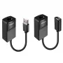 Lindy 60m USB 1.1 Cat.6 Extender Basic, trasmettitore e ricevitore di rete, 60 m, 12 Mbit/s, Cat5e, Cat6, nero, plastica