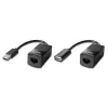 Lindy 60m USB 1.1 Cat.6 Extender Basic, trasmettitore e ricevitore di rete, 60 m, 12 Mbit/s, Cat5e, Cat6, nero, plastica