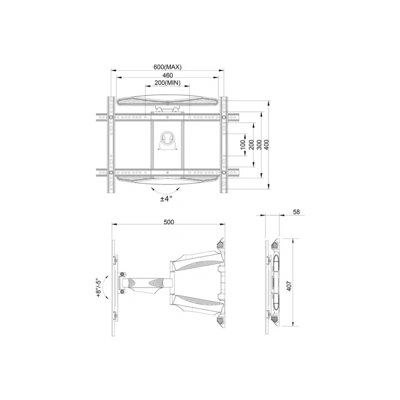 Supporto full motion per doppio monitor Multibrackets M VESA Flexarm XL