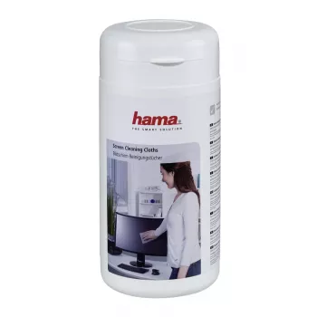 Hama panni per la pulizia dello schermo, 100 pezzi, nel secchiello dispenser