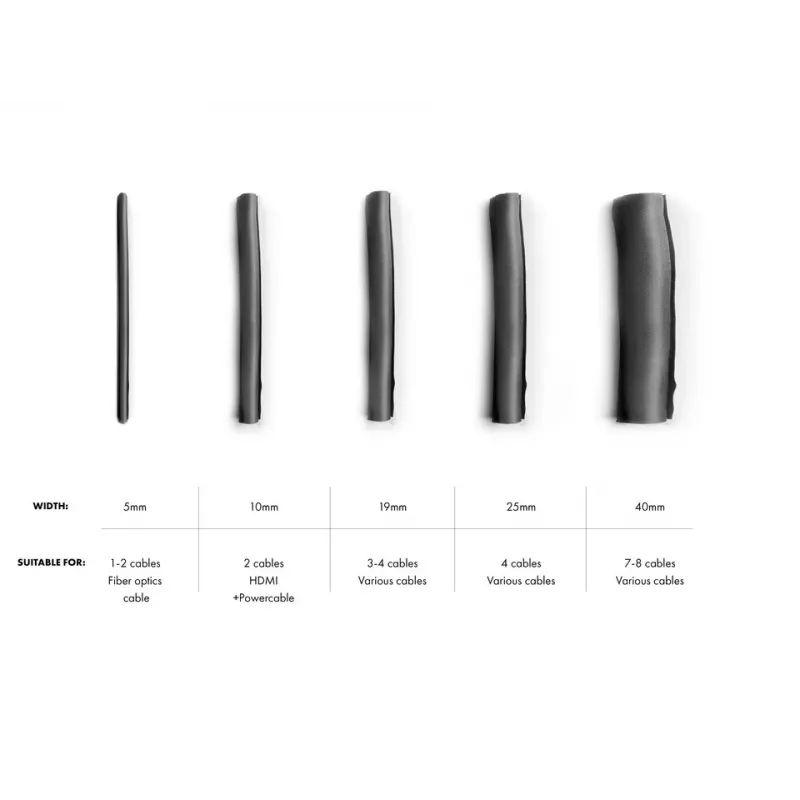 Multibrackets M Universal guaina per cavi self wrapping 10mm nero 25m