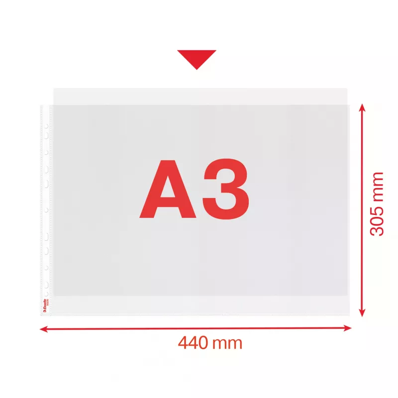 Esselte Quality Pocket A3 orizzontale, 30% plastica riciclata da materiale pre-consumo