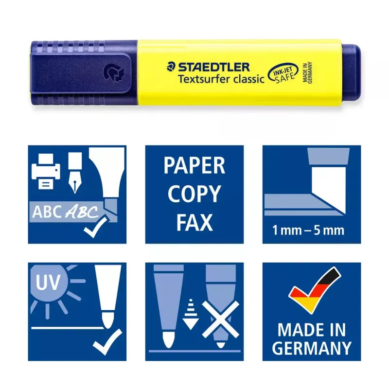 Evidenziatore Staedtler Textsurfer classic 364 punta a scalpello blu verde rosa giallo