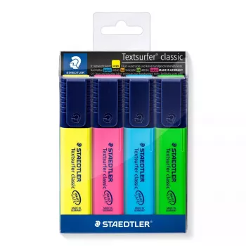 Evidenziatore Staedtler Textsurfer classic 364 punta a scalpello blu verde rosa giallo