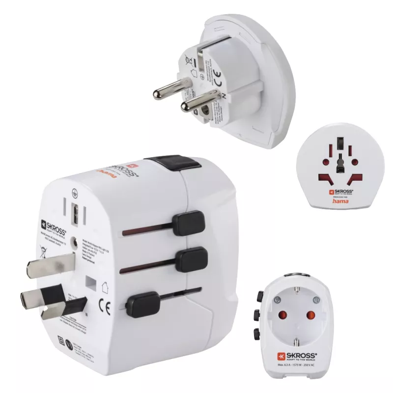 Hama World Travel Pro Light Alimentatore USB universale bianco