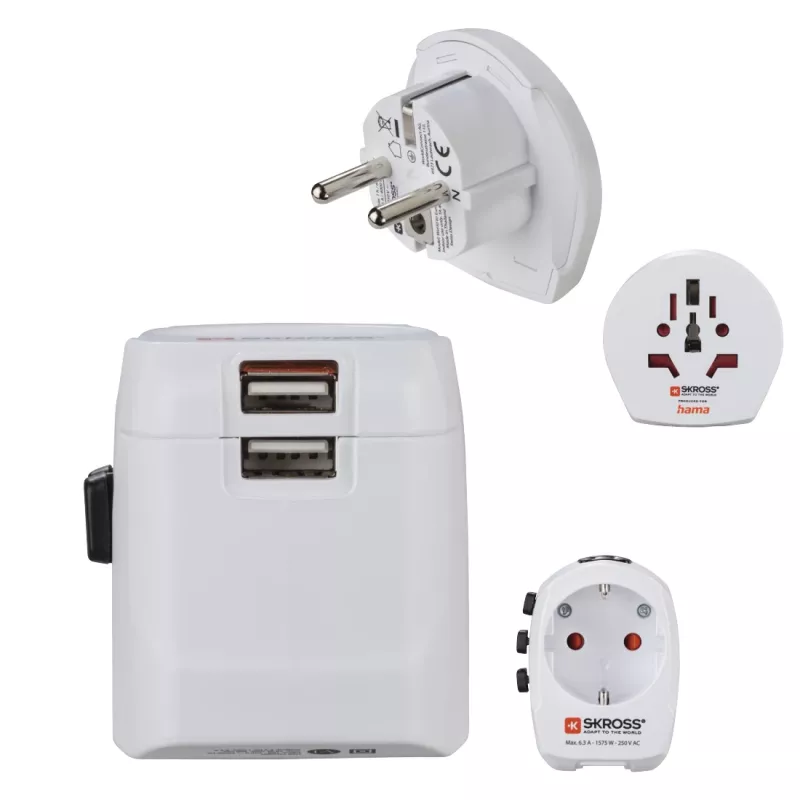 Hama World Travel Pro Light Alimentatore USB universale bianco