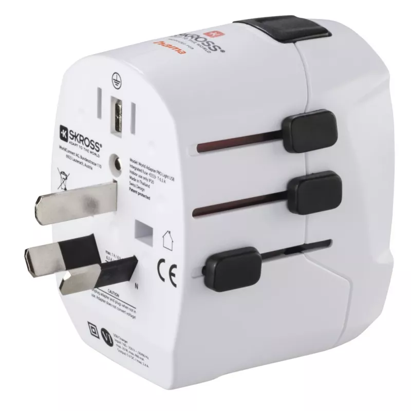 Hama World Travel Pro Light Alimentatore USB universale bianco
