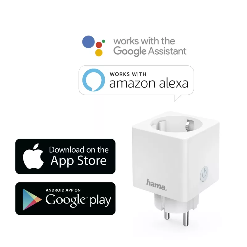 Hama Mini presa smart WiFi 00176573, 16 A, 3680 W, bianco