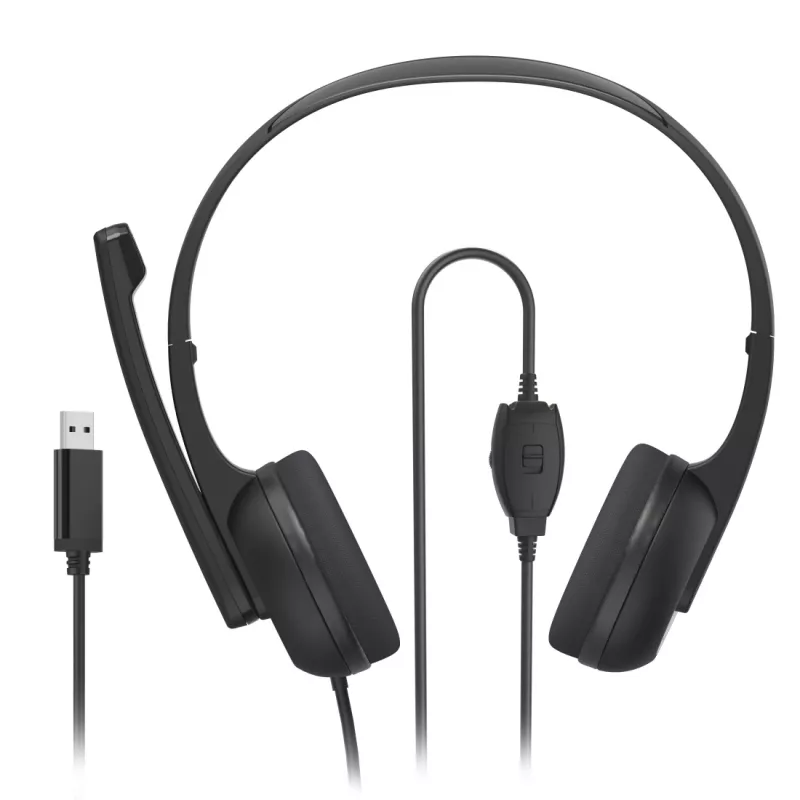 Hama HS-USB250 V2 Headset con filo archetto ufficio/call center USB Type-A nero
