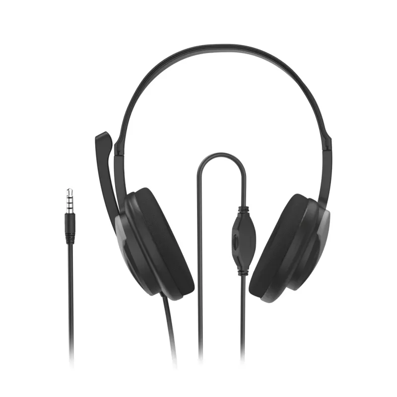 Hama HS-P100 V2 Headset con filo archetto ufficio/call center nero, argento