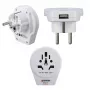 Hama Adattatore da viaggio USB mondo-su-Europa universale bianco