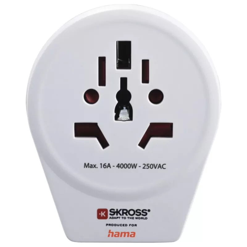 Hama Adattatore da viaggio USB mondo-su-Europa universale bianco