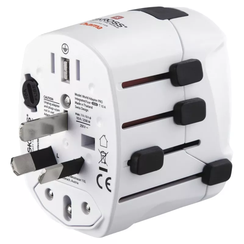 Hama World Travel Pro Adattatore di rete universale bianco