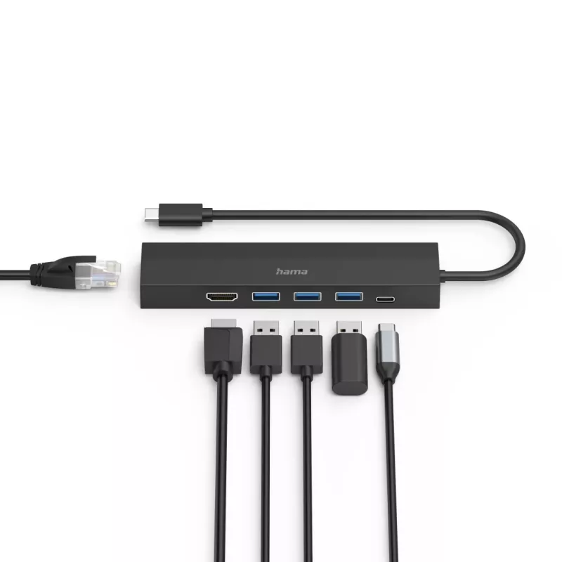 Hama 00200144 hub interfaccia USB 3.2 Gen 1 (3.1 Gen 1) Type-C 5000 Mbit/s nero
