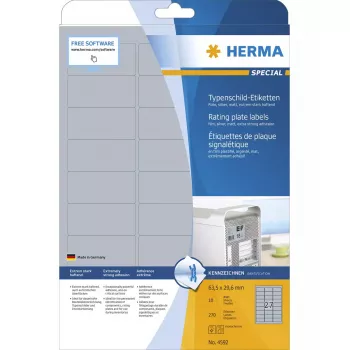 Etichetta autoadesiva HERMA 4592 rettangolo arrotondato argento