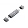 Equip Lettore di schede con hub USB 3.0, OTG, MicroSD (TransFlash), MicroSDHC, SD, SDHC, grigio, CE & RoHS, USB 3.2 Gen 1 (3.1 Gen 1) Type-A/Type-C, 202 mm, 12 mm