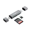 Equip Lettore di schede con hub USB 3.0, OTG, MicroSD (TransFlash), MicroSDHC, SD, SDHC, grigio, CE & RoHS, USB 3.2 Gen 1 (3.1 Gen 1) Type-A/Type-C, 202 mm, 12 mm