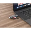 Equip Lettore di schede con hub USB 3.0, OTG, MicroSD (TransFlash), MicroSDHC, SD, SDHC, grigio, CE & RoHS, USB 3.2 Gen 1 (3.1 Gen 1) Type-A/Type-C, 202 mm, 12 mm