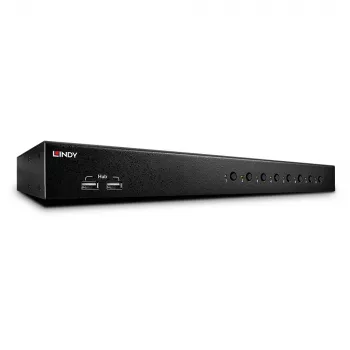 Lindy switch KVM Pro 8 porte DVI-I Single Link, USB 2.0 e audio