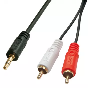 Lindy cavo Premium phono a 3,5 mm 5 m, 2 x RCA, connettore maschio, 3,5 mm, connettore maschio, 5 m, nero