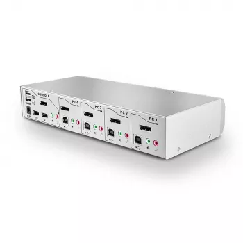 Lindy switch KVM Pro 4 porte USB 2.0, DisplayPort 1.2 con TTU