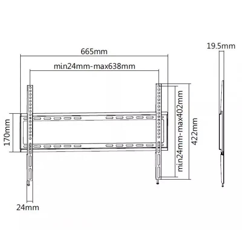 Equip 650333 staffa a parete per TV fissa 37 pollici-75 pollici