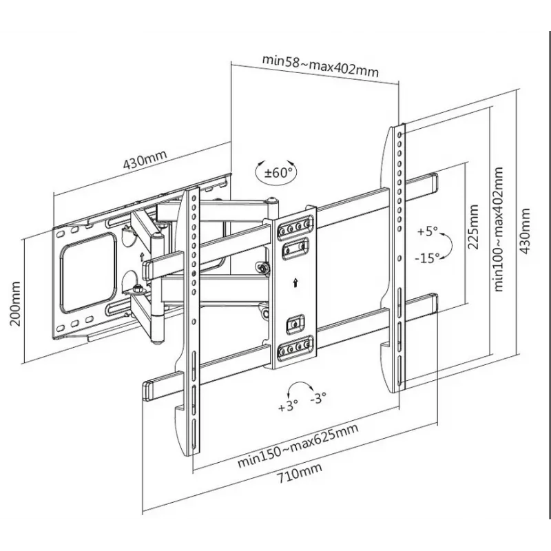 Equip staffa a parete per TV full-motion 37 pollici-80 pollici