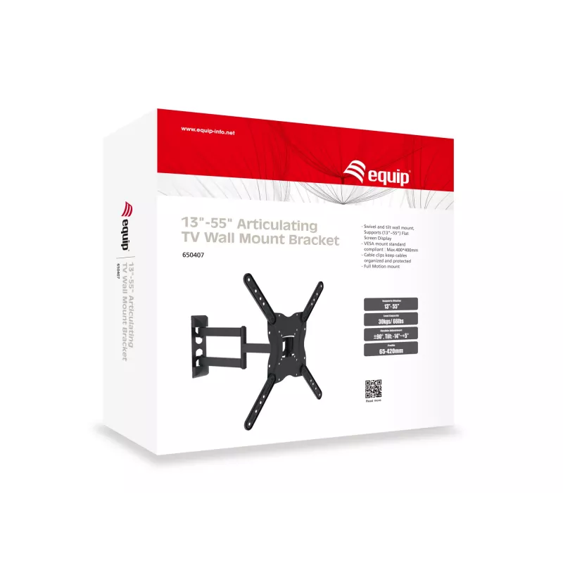 Supporto a parete per TV articolato Equip 650407 da 23 pollici a 55 pollici
