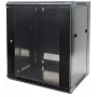 Armadio di rete Intellinet 19 pollici - montaggio a parete (standard), 12HE, profondità 600 mm, nero, smontato, max. 60 kg, adatto anche per posizionamento su tavolo o pavimento, profondità utile 410 mm, porta in metallo e vetro, pannello posteriore, pareti laterali rimovibili, parti per montaggio a parete (ad es. viti/tasselli) non incluse