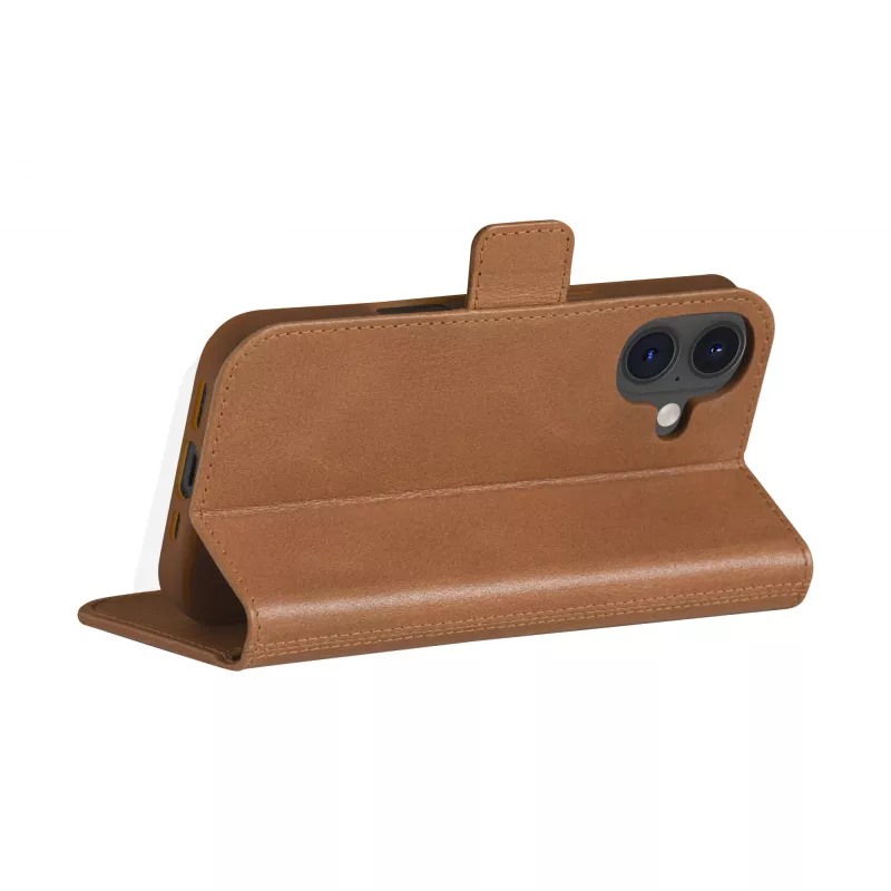 Custodia folio dbramante1928 Copenhagen iPhone 16 tan 3 tasche per carte