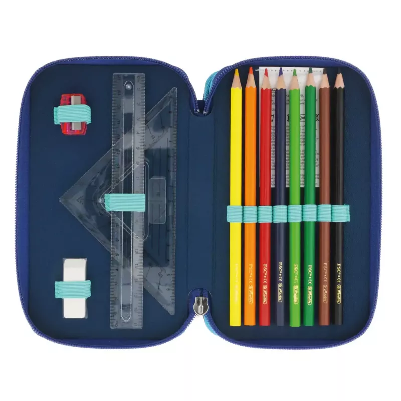 Herlitz TriCase Dip Dye 31 pz. blu turchese poliestere 190x115x70 mm